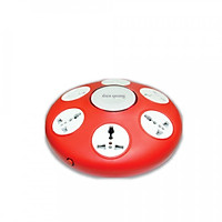 Ổ cắm Điện Quang ĐQ ESK 2R.106 (Kiểu UFO 6 lỗ 3 chấu dây 2m màu đỏ)