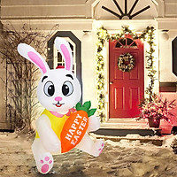 Inflatable Rabbit Model 1.5m With Lights Glowing Holiday Decoration Props For Easter