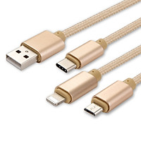 Dây Cáp Sạc Đa Năng 3 Đầu Siêu Gọn Gàng PKCB - Hàng Chính Hãng