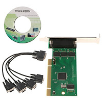 4 Serial Ports RS232 DB9 Controller Card Adapter Board Cable