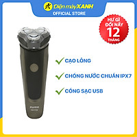Máy Cạo Râu Flyco FS317VN 3 Lưỡi Kép Thân Máy Kháng Nước Sạc Nhanh 1 Giờ Cáp Sạc USB - Hàng Chính Hãng