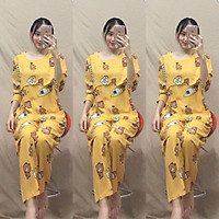 Bộ đồ bầu sau sinh mặc nhà Hàn Quốc, chất lanh lụa, thoáng mát, tiện cho mẹ ty