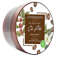 Tẩy Tế Bào Chết Cho Mặt Và Toàn Thân Từ Cà Phê Robusta Natural Coffee & Brown Sugar Scrub MILAGANICS 280g (Hũ)