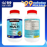 Viên uống Kirkland Signature Multivitamin 500v, cung cấp vitamin tổng hợp cho người dưới 50 tuổi, bổ sung khoáng chất cho cả nam va nữ, tăng cường hệ miễn dịch, giảm căng thẳng mệt mỏi