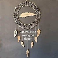 Bảng gỗ trang trí Vòng bắt giấc mơ bằng gỗ treo tường trang trí làm theo yêu cầu của khách