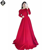 Đầm maxi mặc cưới tay dài hở lưng kết dây cườm TRIPBLE T DRESS - size M/L ( ảnh/video thật) - MS159Y