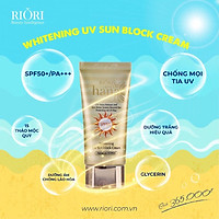 Kem Chống Nắng Cao Cấp Lâu Trôi Dành Cho Da Dầu Mụn RIORI Whitening UV Sun Block Cream SPF 50+/PA+++ 50g