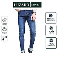 Quần Jean Nam - Quần Bò Nam LUZADO màu xanh, đen xám vải cao cấp không phai hiệu VERETINO hàng VNXK