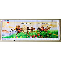 (ĐÃ ĐÍNH) Tranh đính đá thành phẩm MÃ ĐÁO THÀNH CÔNG 165×57cm