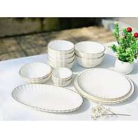 Bộ bát đĩa cao cấp Cotton 4 người (13P) - Erato - Hàng nhập khẩu Hàn Quốc