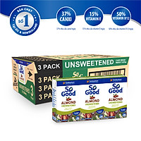 Thùng 8 lốc sữa hạnh nhân không đường SO GOOD Úc 250ml x3/lốc, làm từ hạnh nhân Úc, calo thấp