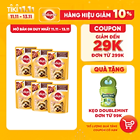 Bộ 6 túi thức ăn cho chó lớn dạng sốt Pedigree vị bò nướng và rau củ 80g