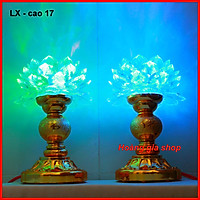 1 Bộ 02 đèn thờ đổi 7 màu cao 17cm dùng điện cao cấp đèn thờ quan âm bồ tát,đèn bàn thờ,đèn thờ led