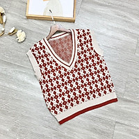Áo Len Gile Nữ Họa Tiết Thổ Cẩm Cổ V Lefe SL55