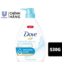 Sữa Tắm Dưỡng Thể Dove Dưỡng Ẩm Sáng Mịn Gentle Exfoliating Với 1/4 Kem Dưỡng Da Mặt 530G