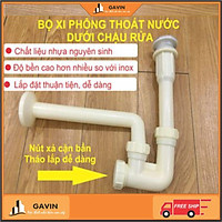 Bộ thoát nước inox ở chậu rửa mặt, bộ xi phông nhựa Rangos cao cấp SP02