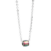 Vintage Color Change Pendant Necklace Metal Chain Lucky Mood Charm Necklace