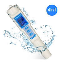 4-in-1 Water Quality Tester Pen Waterproof Water Quality Analysis Instrument PH/EC/TDS & Temperature Meter PH Meter TDS
