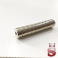 Nam châm vĩnh cửu dạng lỗ kích thước 10x5mm đường kính lỗ 3mm
