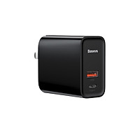 Cốc sạc nhanh PD/QC 3.0 - Củ sạc nhanh đa năng (chuôi dẹt)- Baseus Speed Dual Quick charger 30W ( USB 3.0 + Type C Power Delivery) - Hàng Chính Hãng