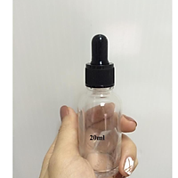 Chai thủy tinh trong đầu bóp đen 20ml