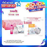 Bộ đôi Thực phẩm bảo vệ sức khỏe InnerB Snow White 70 viên và 6 Hộp 6 chai nước uống Collagen InnerB Glowshot (50mlx6)