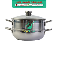 Nồi lẩu xửng hấp inox fivestar 3 đáy từ nắp kính