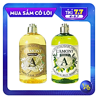 Combo Sữa Tắm L'amont En Provence Shower Gel Hương Almond + Olive (500ml / Chai)