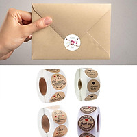 2.5cm/ 1inch Thank You Handmade Crafts Roll Flower Sticker Decoration