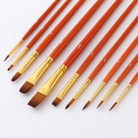Bộ 10 Cọ Chuyên Dụng Để Tô Tranh Sơn Dầu, Vẽ Màu Nước Acrylic