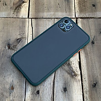 Ốp lưng chống sốc dành cho iPhone 11 Pro Max nút màu cam - Màu xanh đậm