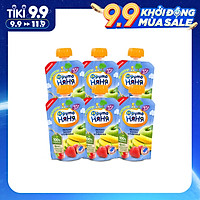 Combo 6 Gói Trái cây nghiền vị táo, chuối và dâu tây Fruto Nyanya 90g