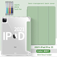 Ốp Máy Tính Bảng Tpu Mềm Gấp Ba Có Ngăn Đựng Bút Chì Cho Ipad Pro 11 2021 3rd M1 A2301 A2459 A2460