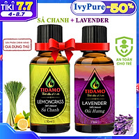 Combo 2 Tinh Dầu Sả Chanh (Lemongrass) + Tinh Dầu Oải Hương (Lavender) Cao Cấp Nhập Khẩu - Tinh Dầu TIDAMO Nguyên Chất Xông Phòng Giúp Thư Giãn, Thơm Phòng và Nâng Cao Sức Khỏe (2 chai 10ML) - Thích Hợp Sử Dụng Với Máy Xông Tinh Dầu