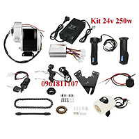 Kit chuyển xe đạp điên motor giảm tốc 24v 250w