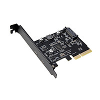USB3.1 Expansion Card PCI-E 4X to Dual Type-C Adapter Card Converter Card 10Gbps Bandwidth Support Hot Plugging