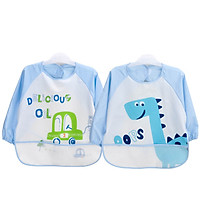 Babyprints children's smocks to eat painting baby smock waterproof breathable anti-dressing bib four seasons universal 2 piece ringing traveler + dinosaur odd