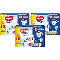 Combo 3 Gói Tã Dán Sơ Sinh Huggies S56 (4kg-8kg) - Gói 56 Miếng - Tặng 10 miếng