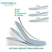 Lót Giày Thể Thao Tăng Chiều Cao Nam Nữ MINSU M5501, Miếng Lót Giày Độn Đế Khử Mùi Thoáng Khí Chống Hôi Chân