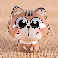 Tượng trang trí gốm sứ mèo kute 6x6,5cm
