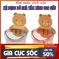 Kệ giá treo đồ để đựng bàn chải và kem đánh răng dán gắn tường cute dễ thương hình cốc gấu xinh đẹp
