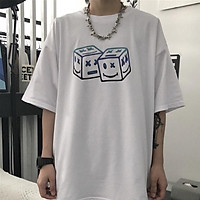 Áo phông, Áo thun unisex from rộng cổ tròn tay lỡ freesize 38-70kg Xúc xắc
