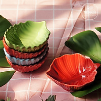 Chén chấm sứ hình lá