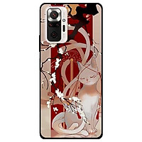 Ốp lưng dành cho Xiaomi Xiaomi Redmi Note 10 - Redmi Note 10 Pro - mẫu Mèo Cành Hoa Đàoo