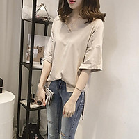 Áo Thun Cổ Chữ V Tay Ngắn Trắng (Size M)