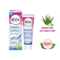 Kem Tẩy Lông Dành Cho Da Nhạy Cảm VEET Silk & Fresh Sensitive Tuýp 50g