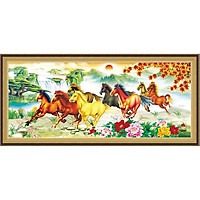 Tranh Đính Đá MÃ ĐÁO THÀNH CÔNG (ĐÁ ABC CAO CẤP). Kích Thước: 1m1 x 50cm - 1m8 x 80cm
