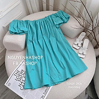 váy babydoll cộc tay vai bồng, đầm babydoll trơn 3 màu dễ thương