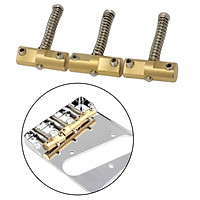 Set of 3 Vintage Style Brass Fixed Guitar Bridge Saddles for TL Style 6 Strings Electric Guitar Replacement Parts Accessories Golden