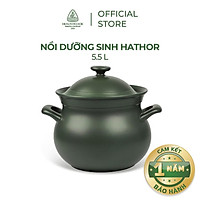 Nồi sứ dưỡng sinh Minh Long - Hathor 5.5 L + nắp dùng cho bếp gas, bếp hồng ngoại
